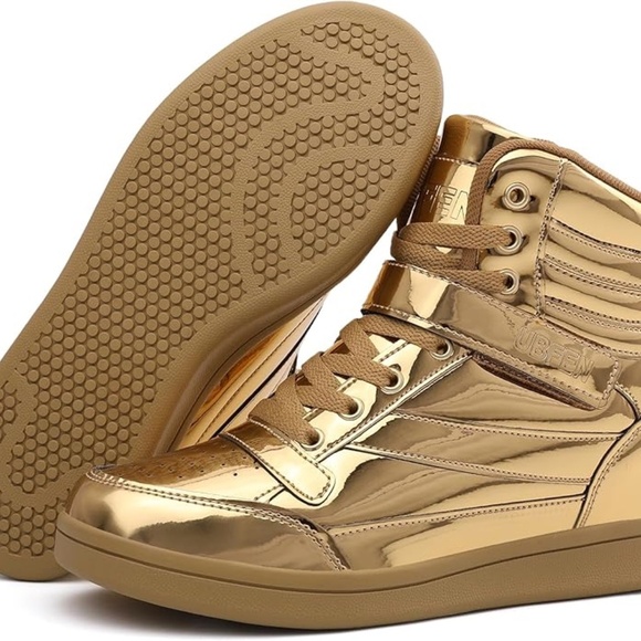 Womens High Top Sneakers with Hidden Wedge Heel Ankle Support 2 Inch Height Incr - Picture 4 of 6